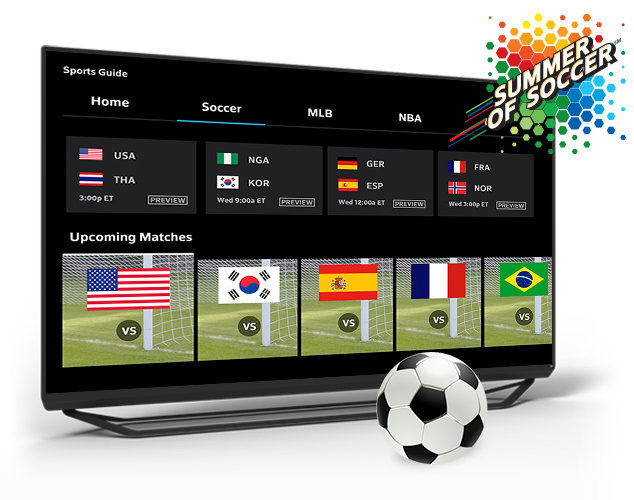 Sports Guide on TV screen